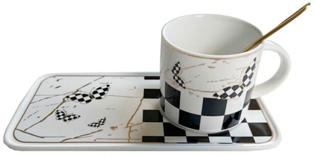 Marble European Party Vintage Ceramic Porcelain Coffee Tea Cup And Saucer Set