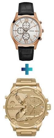Men's Analog Watch Dz7399 With Wrist Watch W0876G2 Set