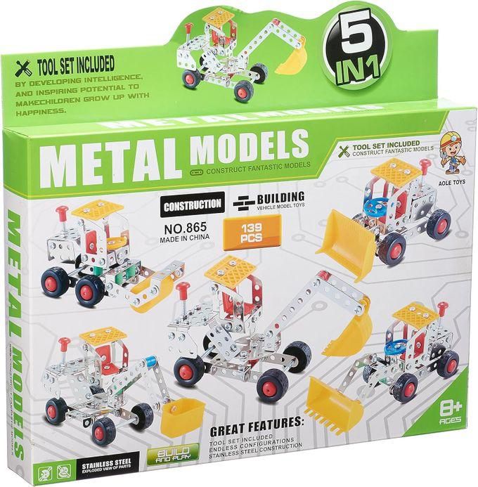Meccano 5-in-1 139 Pieces Build And Play Metal Models - No: 865