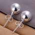 silver plated 8mm stud earrings round fashion ear rings shiny silver