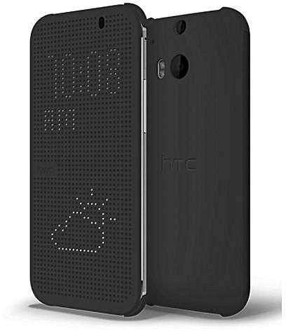 Flip Dot View Case Cover For HTC One M8 - Black