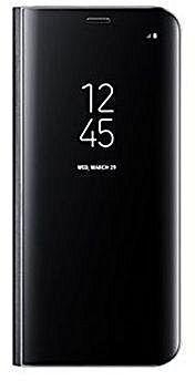 Huawei Mate 20 Pro Clear View Standing Cover Flip Leather Like Cover - Black