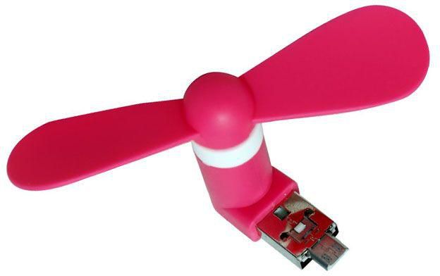 Mini mobile fan mini USB Fan with USB and Samsung Port for USB Devices and Smart Phones, pink
