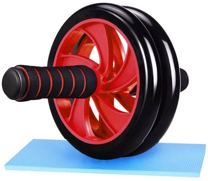 Ab Wheel Roller With Knee Mat - Red