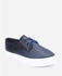Shoe Room Textured Leather Sneakers - Navy Blue