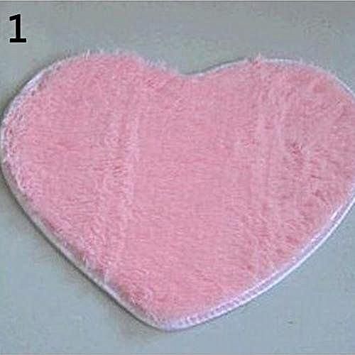 Bluelans Short Plush Carpet Kids Heart Shape Soft Shaggy Anti Slip Door Mat 70cm By 80cm (Hot Pink)