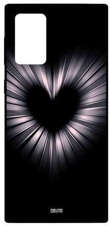 Heart Printed Snap Case Cover For Samsung Galaxy Note20 Ultra Black/Pink
