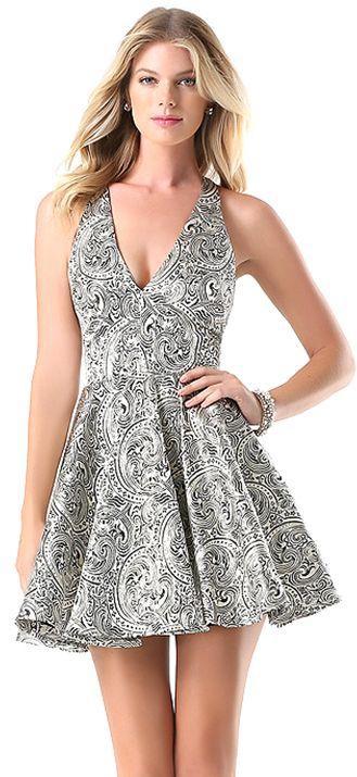 Bebe 259379 Night Out Dress For Women-Black White, 2XLarge