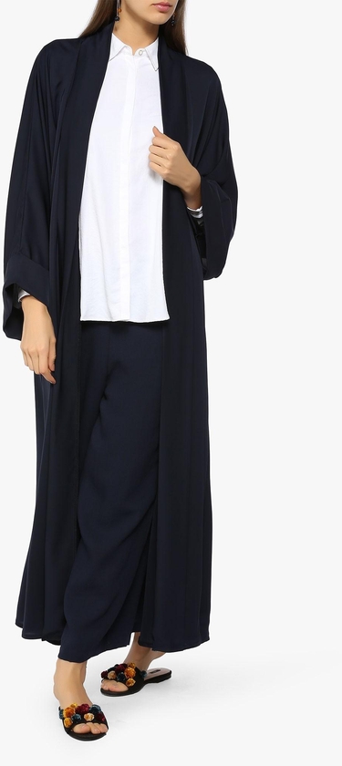 Navy Classic Open Front Abaya