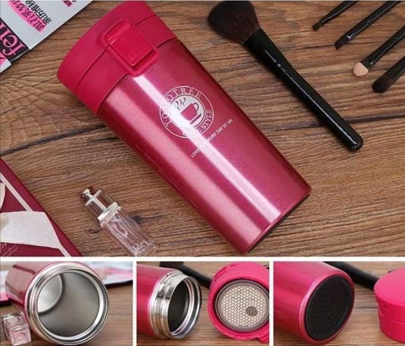 Stainless Steel Hot And Cold Vacuum Travel Thermal Mug - 380ml - RED