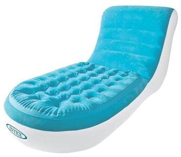 كرسي للأستلقاء قابل للنفخ أزرق/ أبيض 170x18x84سنتيمتر