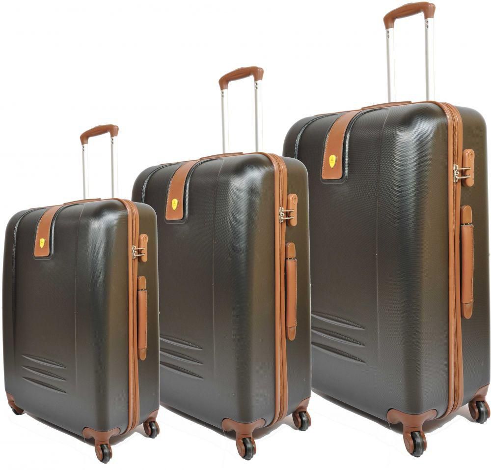 Trolley Travel Bags by Track set of 3 bags 6098 - Black