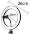Selfie Light Ring - 26 Cm With Stand - 210 Cm For Camera & Phone