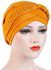 1PC Women's Beanie Hat with Pearls Solid Color Caps Muslim Headwraps Turban Hat