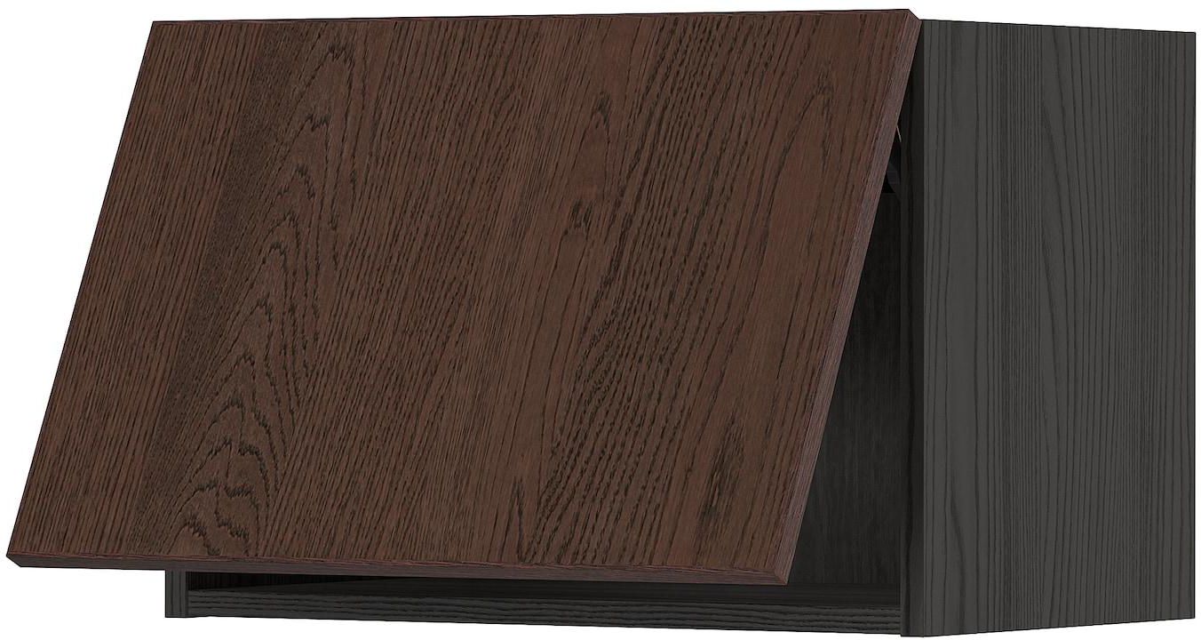 METOD Wall cabinet horizontal - black/Sinarp brown 60x40 cm