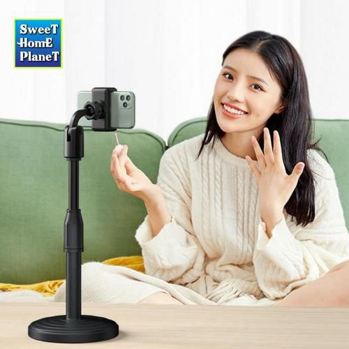 Retractable Solid Microphone Phone Stand Holder Adjustable Height