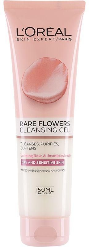 L'Oreal Paris Rare Flowers Cleansing Gel Cream, Dry and Sensitive Skin, 150ml