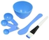 6-Piece Makeup Bowl And Brush Set Blue/White/Black