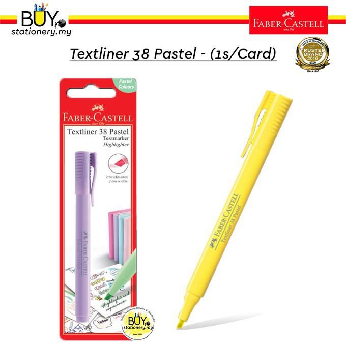 Faber Castell Textliner/ Highlighter 38 Pastel - 1s /Card (6 Colors)