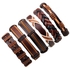 Trendy Leisure Braided Adjustable Leather Bracelet-Multicolor-set Of 6