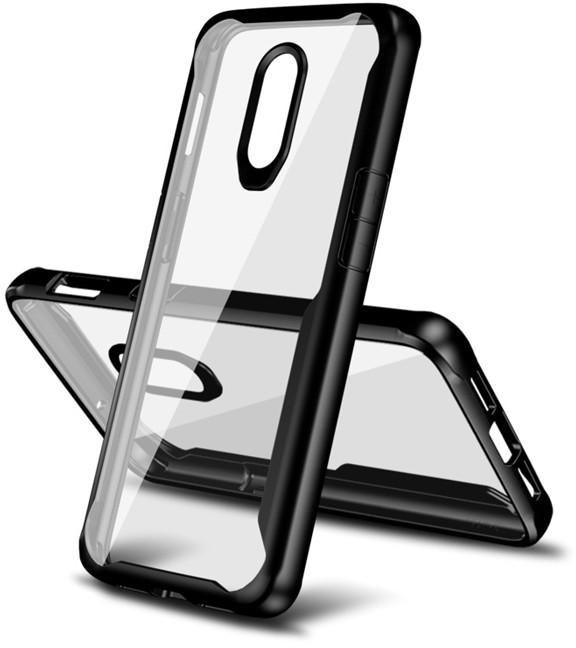 High Quality Soft TPU Bumper Hybrid Transparent Clear Hard PC Back Shock Dust Proof Armour Phone Case For Oneplus 6T black