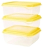 3-Piece Food Container White 0.6L