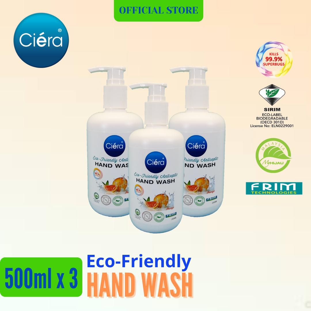 Ciera Eco Friendly Hand Wash Orange - Combo 3 pcs (500ml)