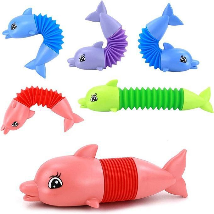 Pop Tubes Sensory Toys Set Animals 4 Pcs Fidget Toys Dolphin