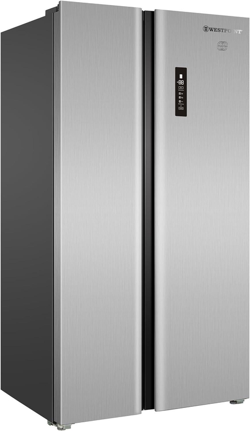 Westpoint Side By Side 2 Door Refrigerator 551 Liter, Frost Free With Inverter Compressor, Digital Control With Temperature Display, Energy Efficient 3 Star ESMA Rated, Silver - WSTW-5423EDI