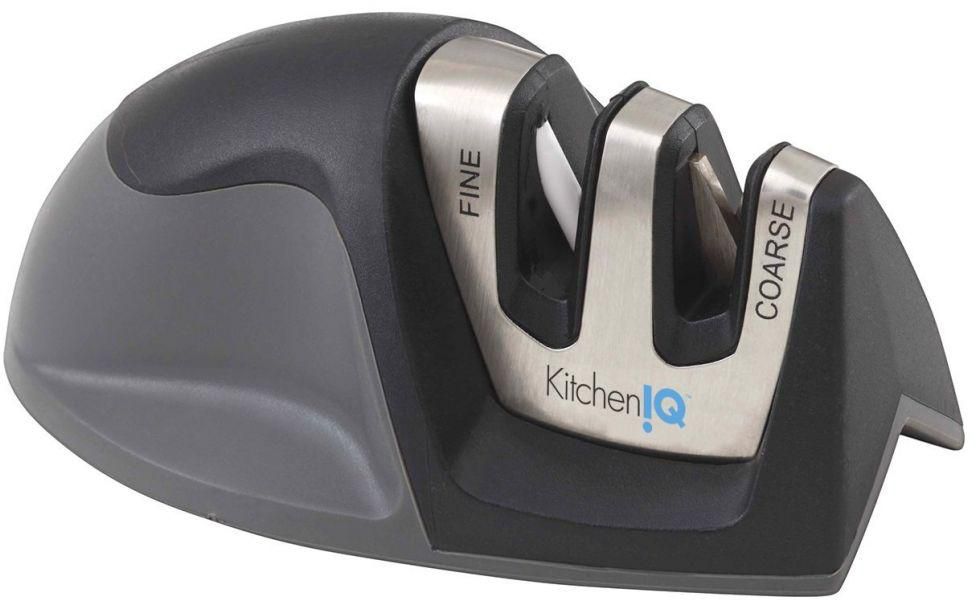 KitchenIQ 50009 Edge Grip 2 Stage Knife Sharpener, Black