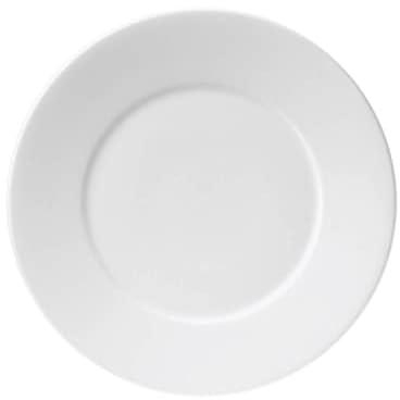 BARALEE PORCELIAN CERAMIC SIMPLE PLUS WHITE FLAT PLATE, 091054A, 27 CM WIDE RIM (10 5/8"), PACK OF 12, Dinner plate, Round platter, Serving plate, Porcelain platter