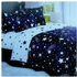Generic 1 Duvet, 1 Bedsheet, 2 Pillowcases - Blue & White with Star Print.