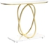 O&K FURNITURE Modern Console Table for Entryway, Marble Entrance Table with Gold Oval Frames and Faux Marble Base, Gold and White Sofa Table for Living Room, Entryway, Hallway, Gold&White Marble