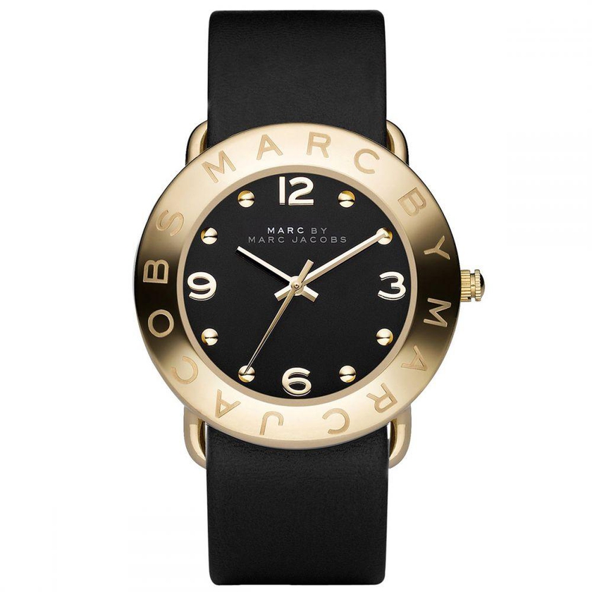 Marc by Marc Jacobs Amy Women's Black Dial Leather Band Watch - MBM1154