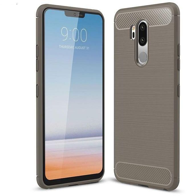 LG G7 ThinQ case Carbon Brushed Soft TPU Shockproof cover - Grey
