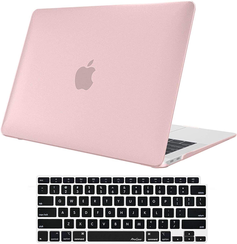Ntech Macbook Air 13 Inch Case 2020 2019 2018 Release A2337 M1 A2179 A1932, Hard Case Shell Cover For Macbook Air 13-Inch Model A2179 A1932 With Keyboard Skin Cover -Clear Pink