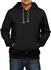 Ibrand Black Cotton V Neck Hoodie & Sweatshirt For Men
