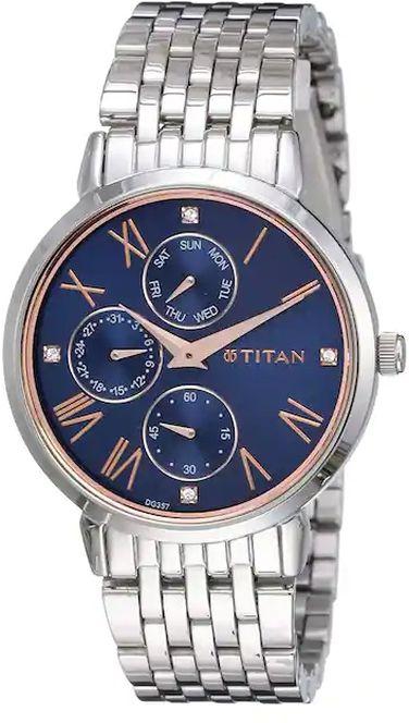 Titan Titan 2569SM01 Watch for Women Analog Silver Metal Band