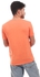 Izor Buttoned Cotton Plain T-Shirt - Orange