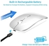 Bluetooth Mouse, Rechargeable Wireless Mouse for MacBook Pro/Air/iPad/Laptop/PC/Mac/Computer, Silver
