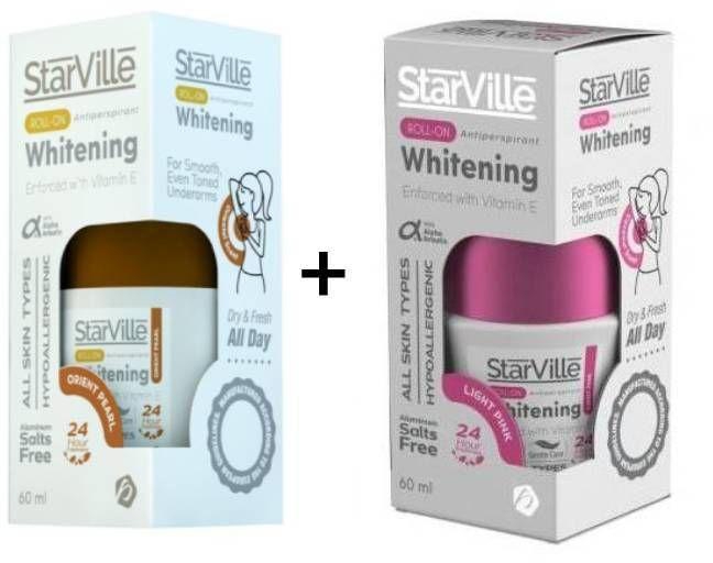 Starville Whitening Roll On Orient Pearl Scent 60 ML + Pink With Coconut 60 Ml