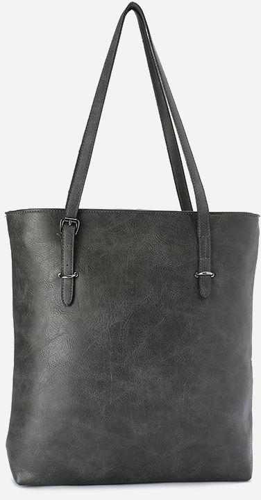 Varna Leather shopper Bag - Grey