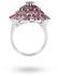Fashion Ring With Red Stones For Women, Silver 925