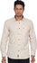 D'Indian CLUB Linen Cotton Men's Full Sleeve Casual Light Beige Polka Dots Shirt Size XXL