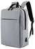 POFOKO Large-capacity Waterproof Oxford Cloth Business Casual Backpack With External USB Charging Design For 15.6 Inch Laptops (Grey)