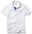 Hollister White Cotton Shirt Neck Polo For Men
