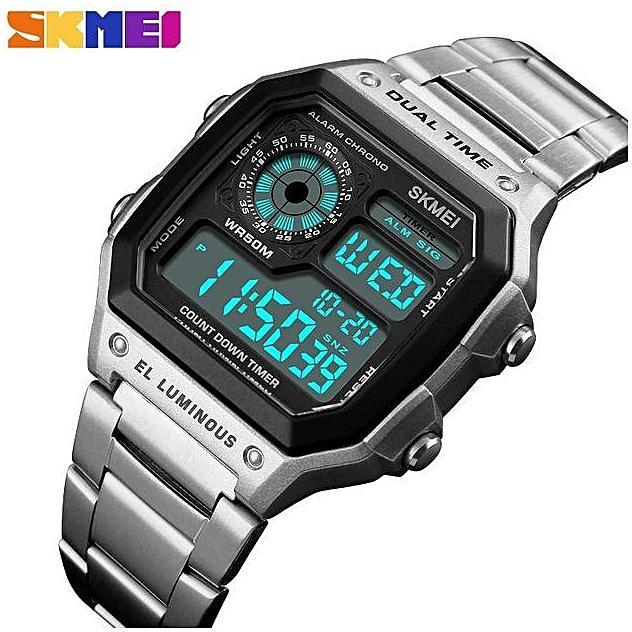 Skmei SKMEI Men's Digital Watch Sport Top Brand Luxury Electronic Wristwatch Men Waterproof Multifunction Gold Metal Relogio Masculino 1335