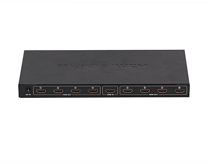 Generic 8 Port 1 In 8 Out 1x8 HDMI Splitter Audio Video 1080P For HD HDTV 3D DVD New WWD