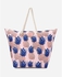 Dejavu Pineapple Print Beach Bag - Pink