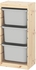 TROFAST تشكيلة تخزين - صنوبر مصبوغ أبيض فاتح/رمادي ‎44x30x91 سم‏